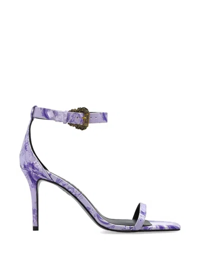 Versace Jeans Couture Barocco-print Sandals In Purple