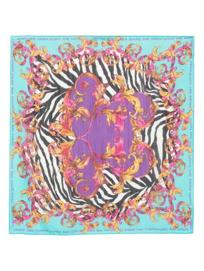 Versace Jeans Couture Barocco-print Scarf In Pink