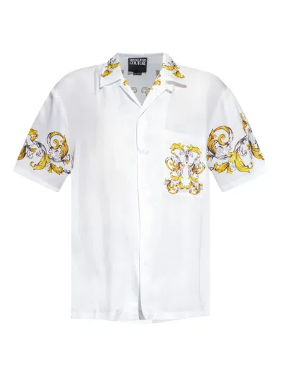 Versace Jeans Couture Barocco-print Shirt In White