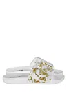 Versace Jeans Couture Barocco-print Slides In White