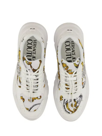 Versace Jeans Couture Barocco Print Sneakers In White