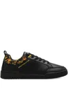 Versace Jeans Couture Barocco-print Sneakers In Black