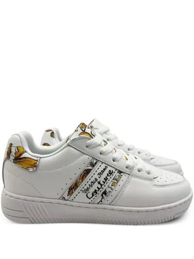Versace Jeans Couture Barocco-print Sneakers In White