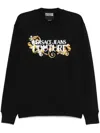 Versace Jeans Couture Sweatshirt With Baroque Outline Logo In Black
