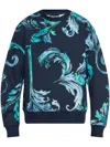 Versace Jeans Couture Barocco-print Sweatshirt In Blue