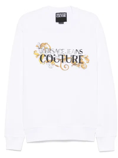 Versace Jeans Couture Barocco-print Sweatshirt In White