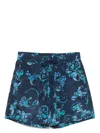 Versace Jeans Couture Barocco-print Swim Shorts In Blue