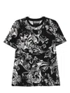 Versace Jeans Couture T-shirt With Baroque Print In Black