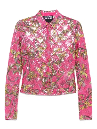 Versace Jeans Couture T-shirt Mit Barocco-print In Pink