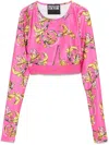 Versace Jeans Couture Barocco-print Top In Pink