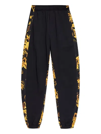 Versace Jeans Couture Barocco-print Track Pants In Black