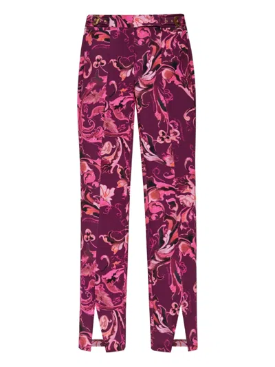 Versace Jeans Couture Barocco-print Trousers In Pink