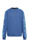 Versace Jeans Couture Barocco Printed Crewneck Sweatshirt In Blue