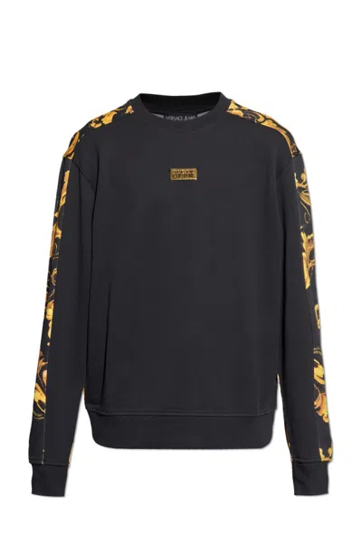 Versace Jeans Couture Barocco Printed Crewneck Sweatshirt In Gray