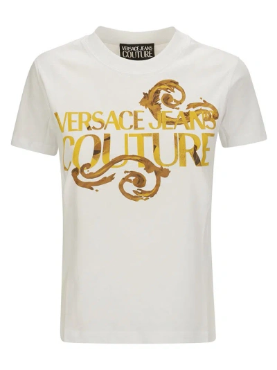 Versace Jeans Couture Barocco Printed Crewneck T In White