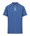 Versace Jeans Couture Barocco Printed Short-sleeved Polo Shirt In Blue