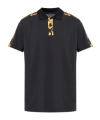 Versace Jeans Couture Barocco Printed Short-sleeved Polo Shirt In Black
