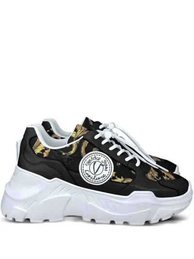 Versace Jeans Couture Barocco Sneakers In Black