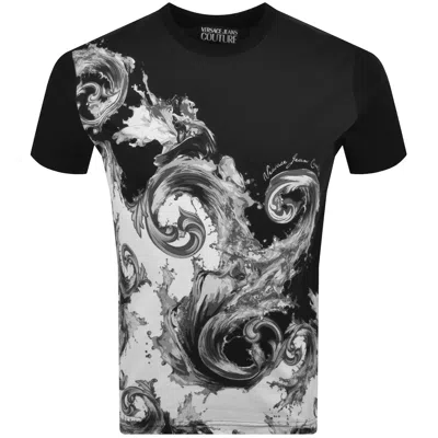 Versace Jeans Couture Barocco T Shirt Black In Multi
