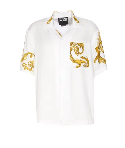 Versace Jeans Couture Baroccoflage Printed Straight Hem Shirt In White