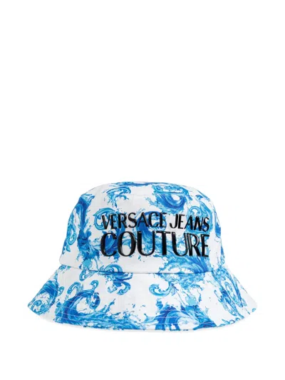 Versace Jeans Couture Barocco-print Bucket Hat In Blue