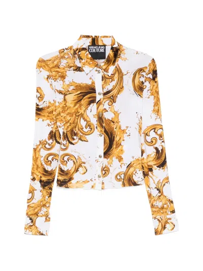 Versace Jeans Couture Barocco-print Shirt In Orange