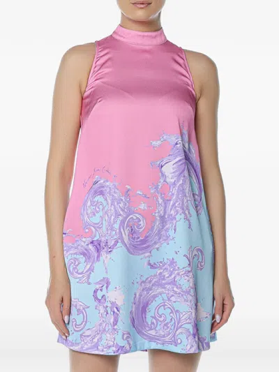 Versace Jeans Couture Barocco-print Sleeveless Dress In Pink