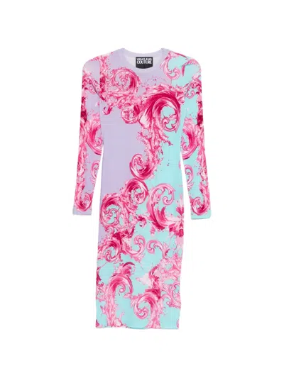Versace Jeans Couture Barocco-printed Midi Dress In Multi