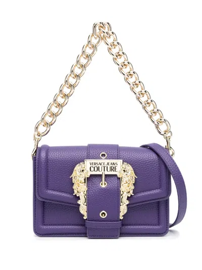 Versace Jeans Couture Baroque-buckle Chain-strap Shoulder Bag In Purple