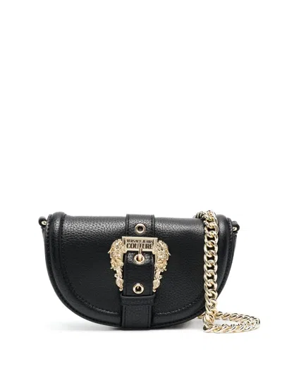 Versace Jeans Couture Baroque Detail Crossbody Bag In Schwarz
