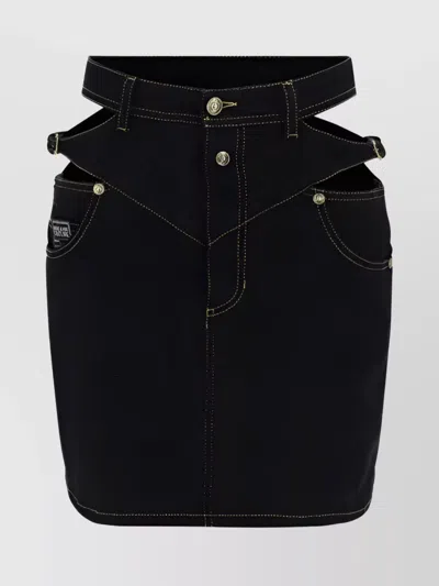 VERSACE JEANS COUTURE BAROQUE BUCKLE MINI SKIRT