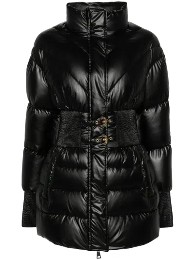VERSACE JEANS COUTURE BAROQUE-BUCKLE PADDED JACKET