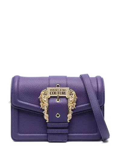 Versace Jeans Couture Baroque-buckle Satchel Bag In Purple