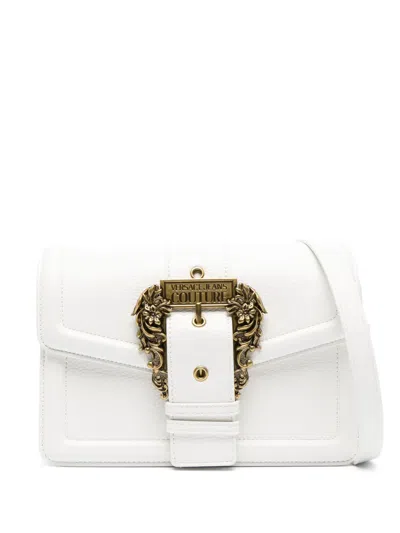 Versace Jeans Couture Baroque-buckle Satchel Bag In White