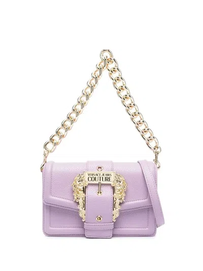 Versace Jeans Couture Baroque Buckle Shoulder Bag In Violett