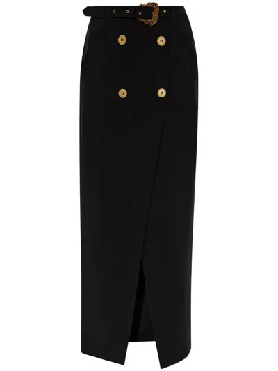 Versace Jeans Couture Baroque-buckle Skirt In Black