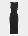 Versace Jeans Couture Baroque Buckle Sleeveless Midi Dress In Black