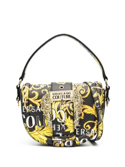 Versace Jeans Couture Baroque-buckle Tote Bag In 黑色
