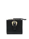 Versace Jeans Couture Baroque Buckle Wallet In Black