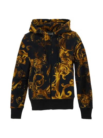 Versace Jeans Couture Baroque Hoodie In Black