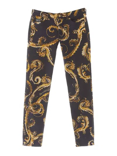 Versace Jeans Couture Baroque Jeans In Black