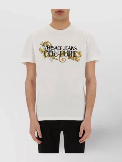 VERSACE JEANS COUTURE BAROQUE LOGO CREW NECK T-SHIRT