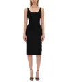 Versace Jeans Couture Dress With Buckles In Black