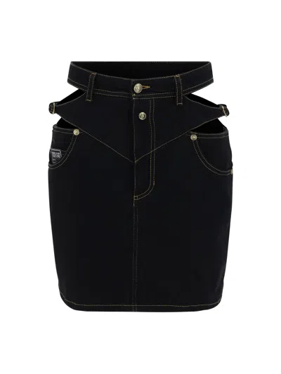 Versace Jeans Couture Baroque Mini Skirt In Black