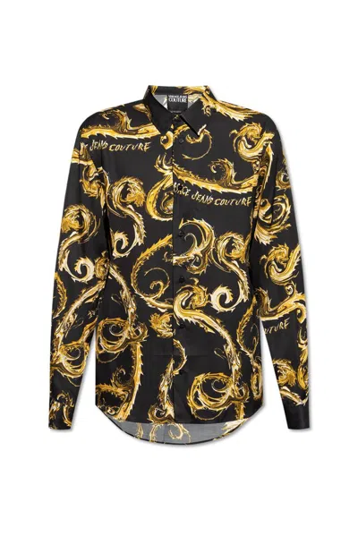 Versace Jeans Couture Watercolor Couture-print Shirt In Multi