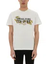 Versace Jeans Couture Baroque Outline Logo T-shirt In White