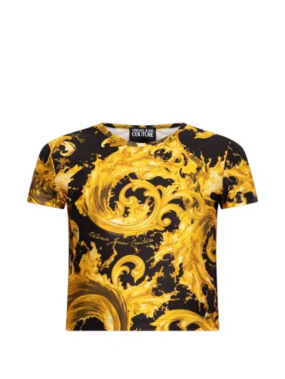 Versace Jeans Couture Baroque-pattern T-shirt In Black