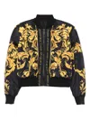 Versace Jeans Couture Baroque-print Bomber Jacket In Black