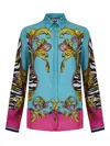 Versace Jeans Couture Baroque-print Button-up Shirt In Multi