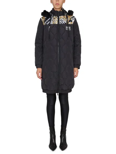 Versace Jeans Couture Baroque Print Coat In Black